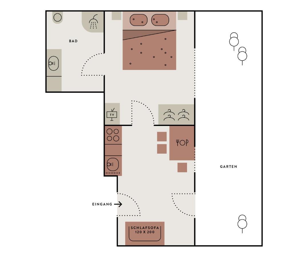 Apartment mit 1 Schlafzimmer und Terrasse