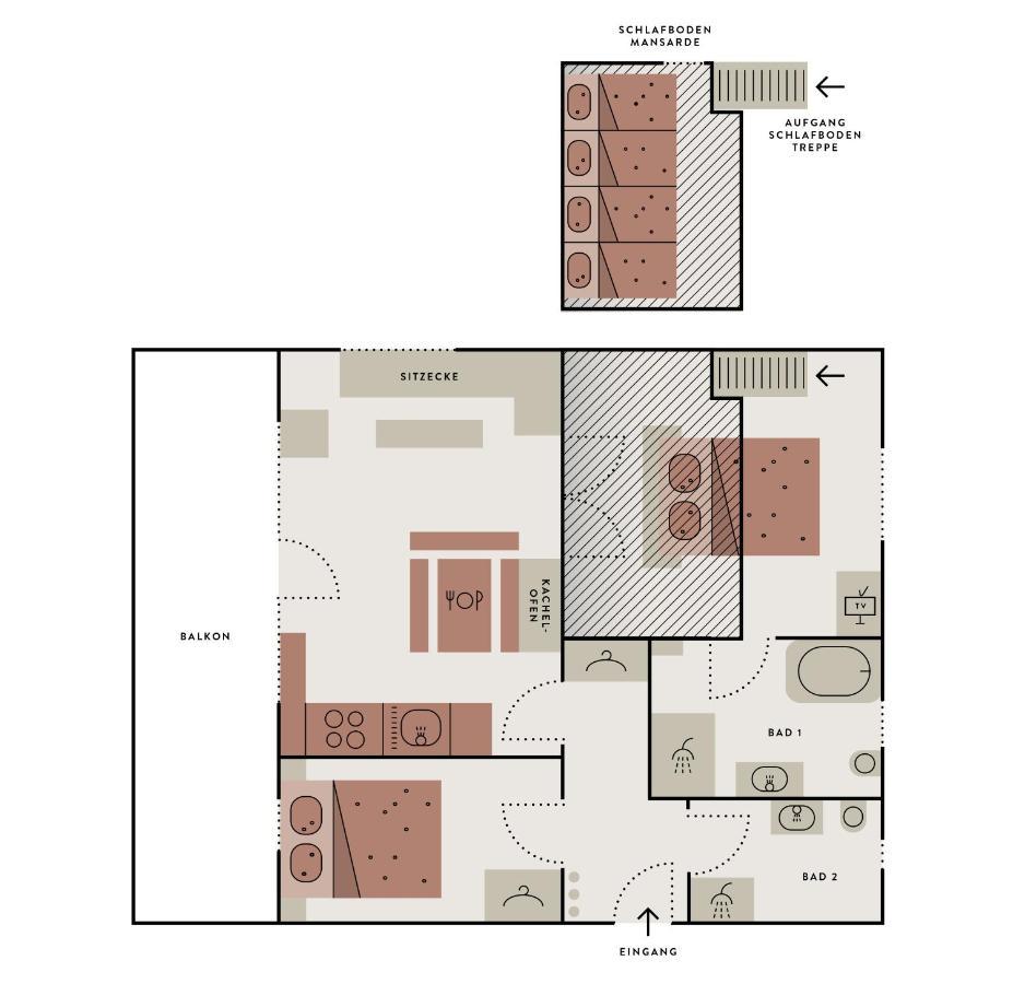 Apartment mit 3 Schlafzimmern und Balkon