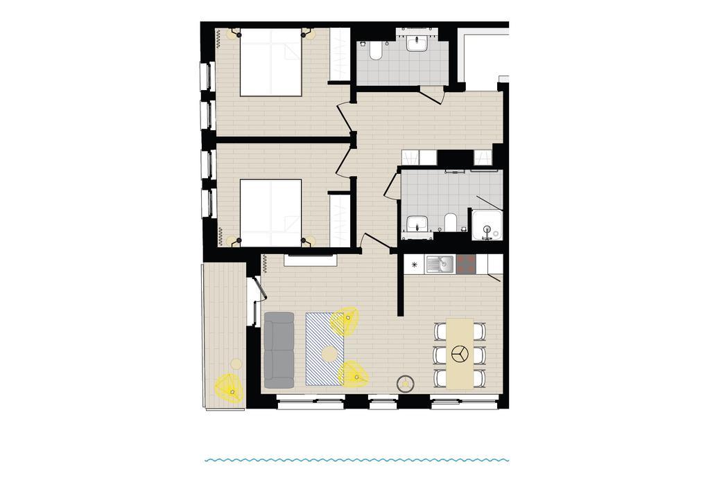 Apartment mit 2 Schlafzimmern mit Hafenblick